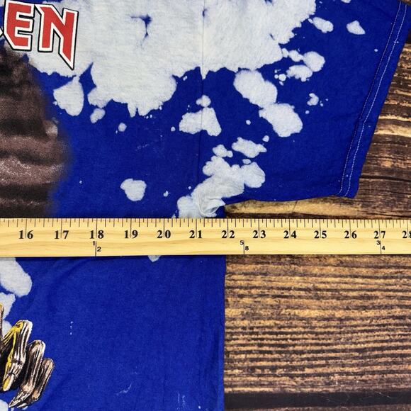 Iron Maiden Unisex T Shirt Small Graphic Blue Tie Dye Rock Music Sz XL - Picture 4 of 5
